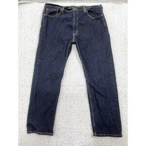 Men's Levi Strauss 505 Dark Wash Regular Fit Straight Leg Denim Jeans Size 40x30